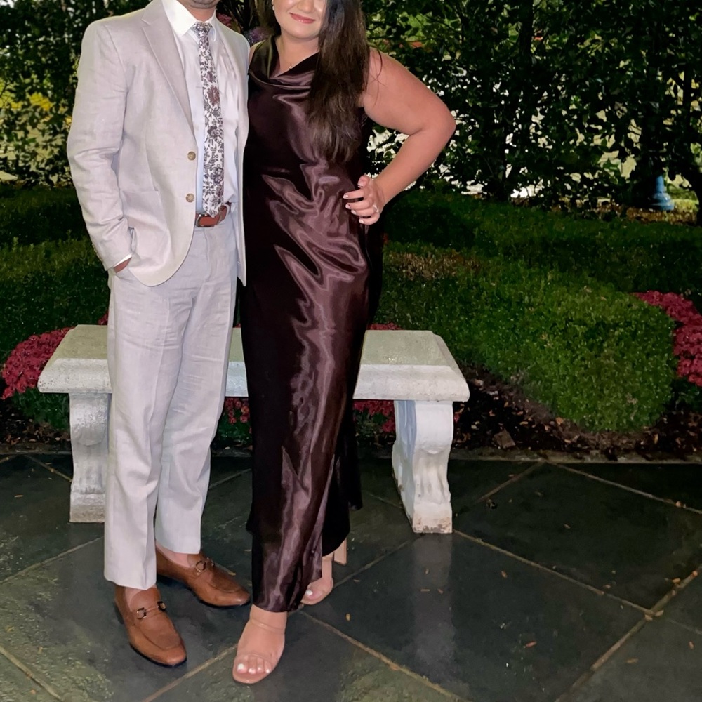 Brown Satin Dress